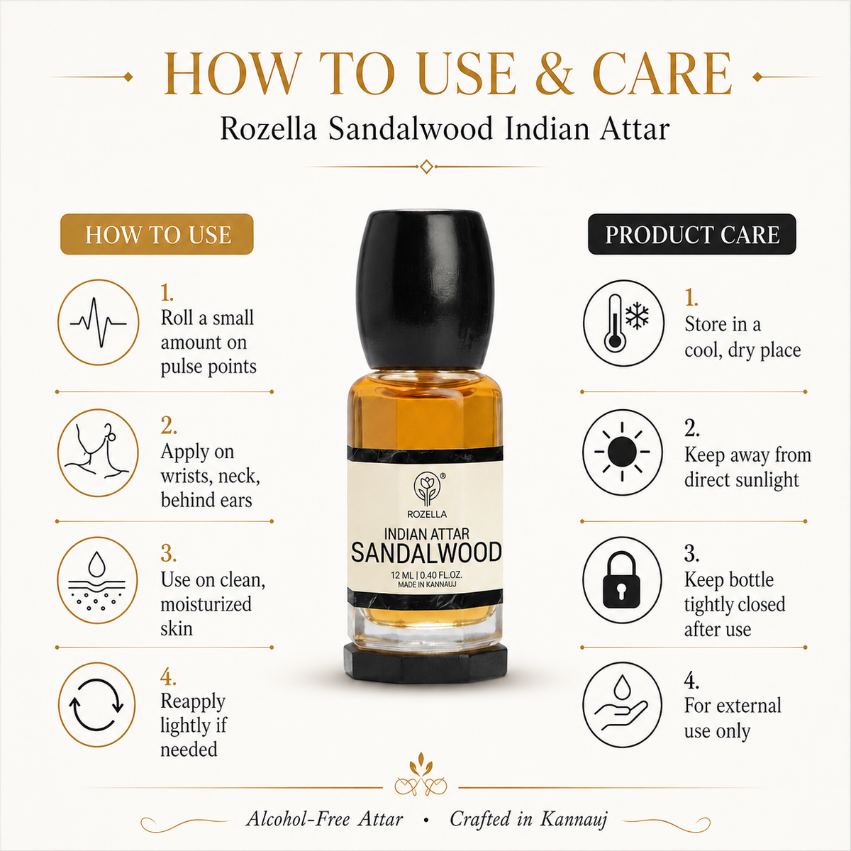 SANDAL WOOD - AUTHENTIC ATTAR - 12 ML